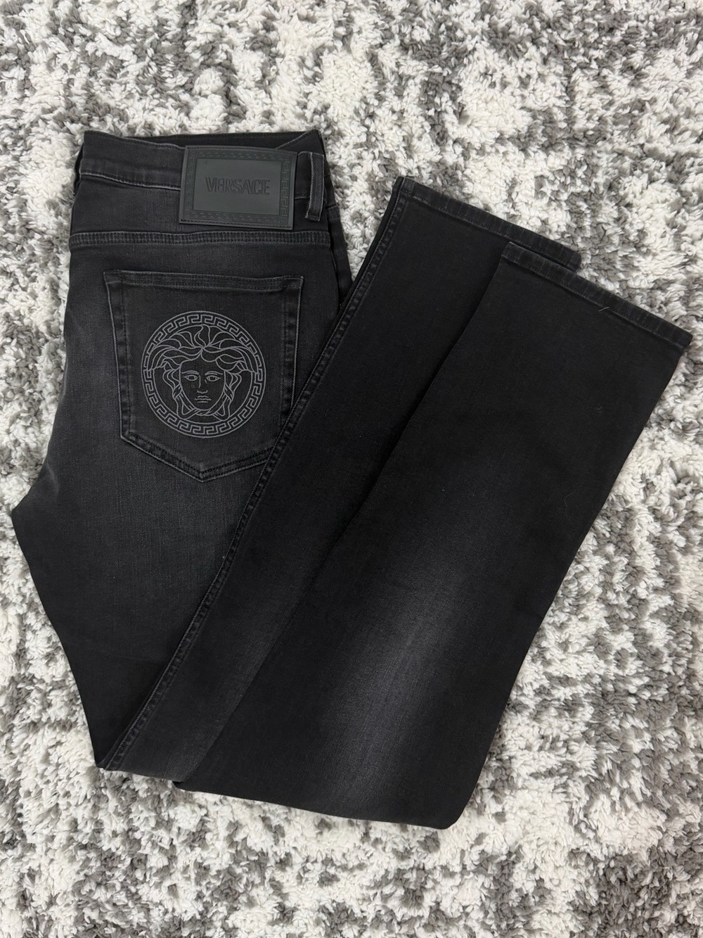 Versace Medusa Skinny Jeans Black Gold Men’s Size 36 NWT